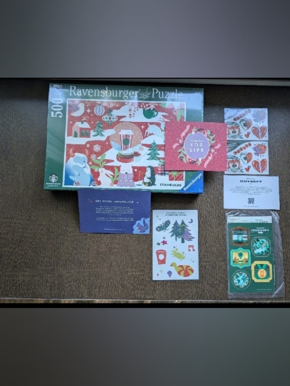 Starbucks Lot Of Stickers/Tatoos/Puzzle.  New